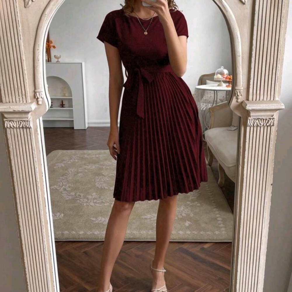 Pleated hem dress